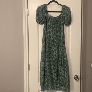 Green floral dress